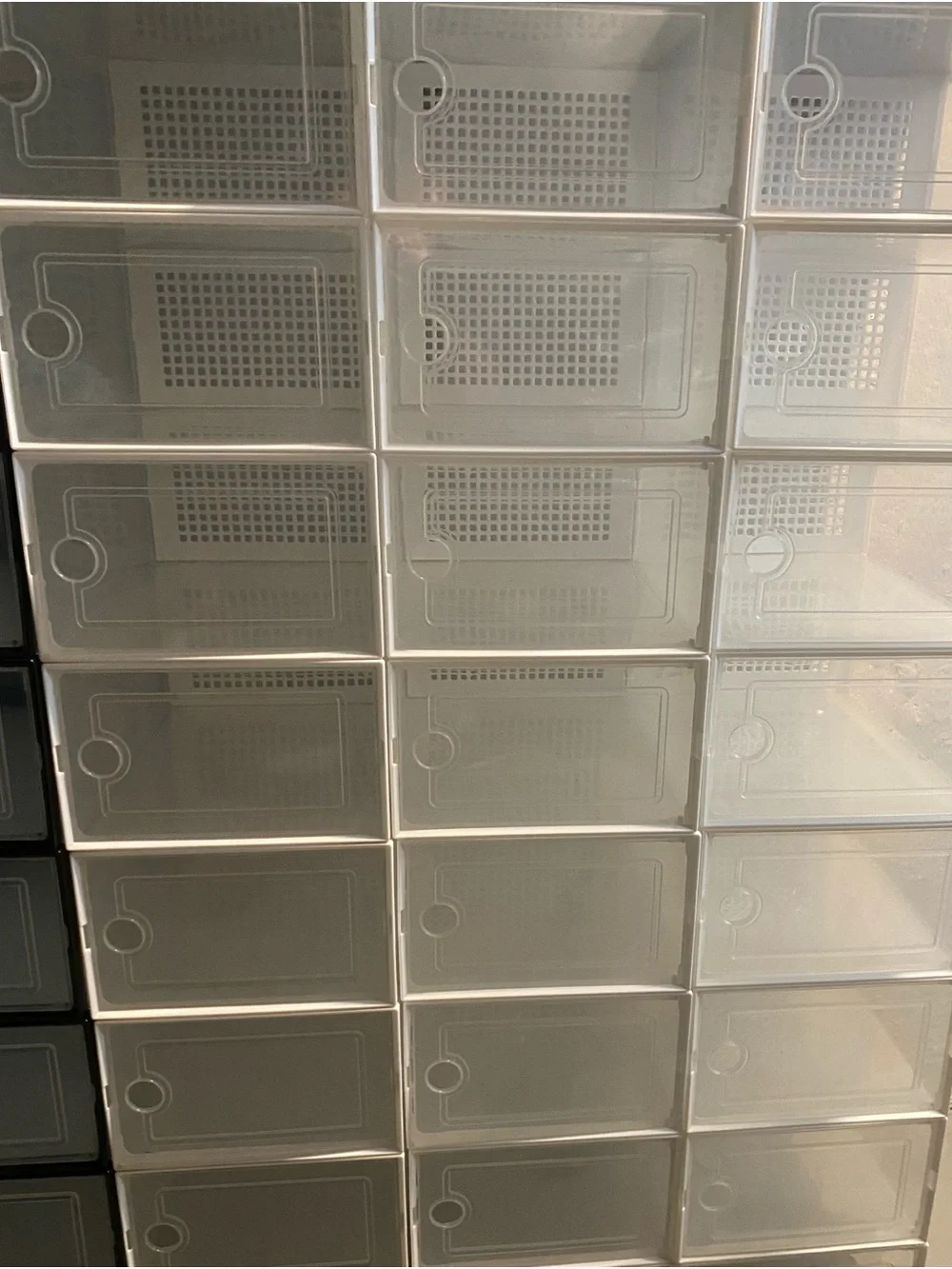 Modular Stackable Storage Drawers in Gray - Clear Front Organizer